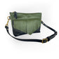 Cosmos Fringe Bag in midnight and dark moss