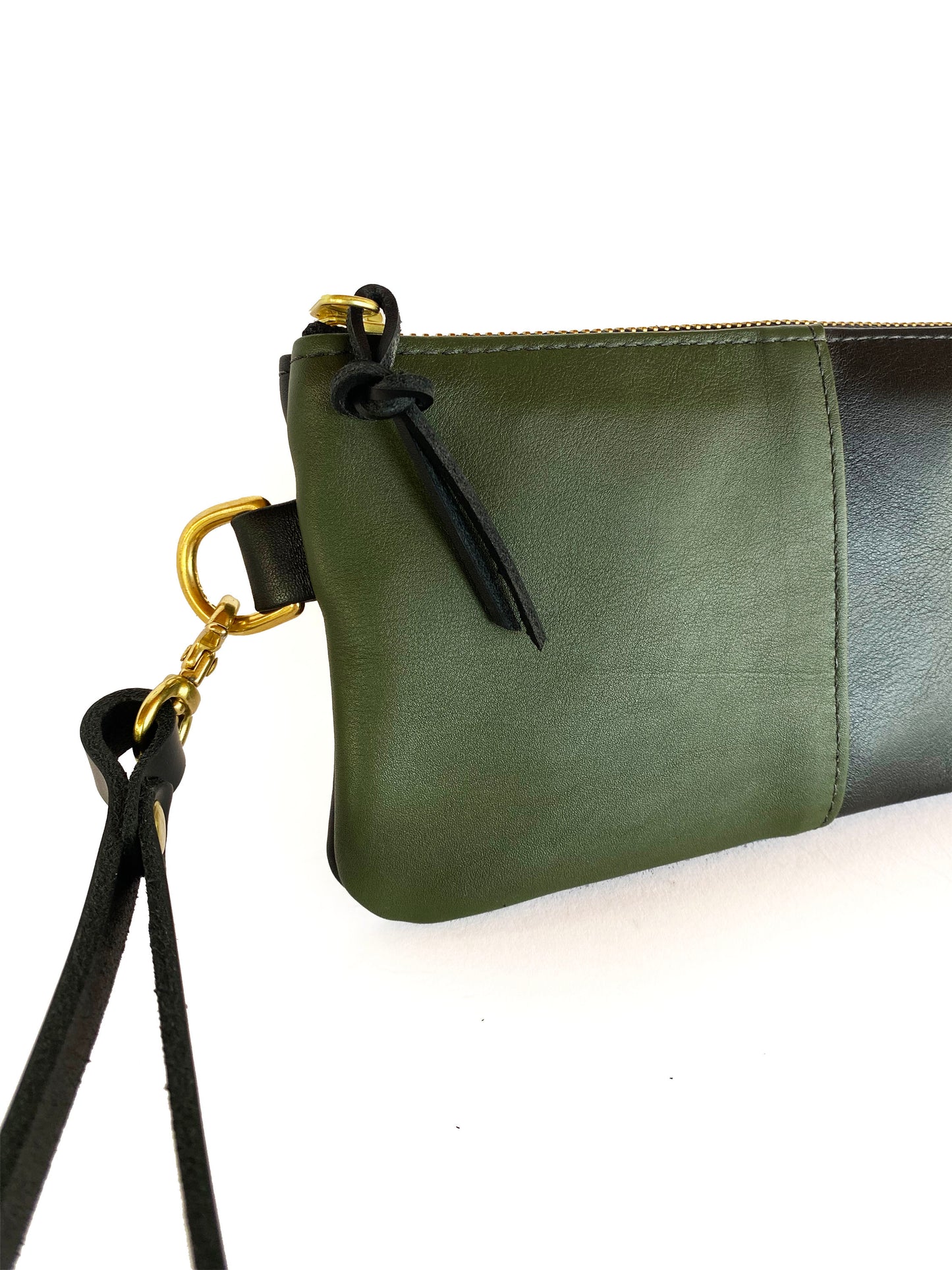 Ivy Clutch Wallet in dark moss and midnight