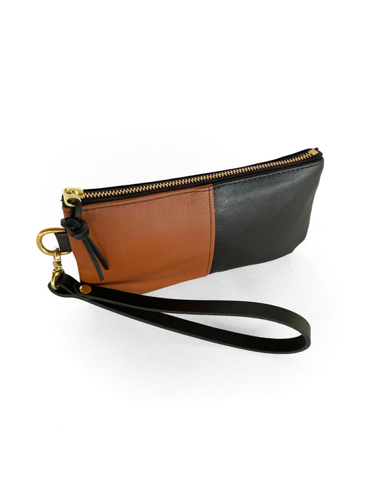 Ivy Clutch Wallet in cinnamon and midnight