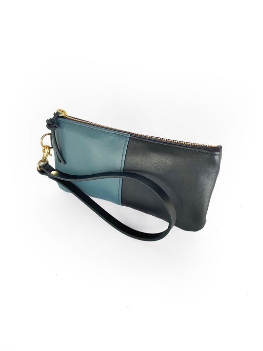 Ivy Clutch Wallet in petrol and midnight