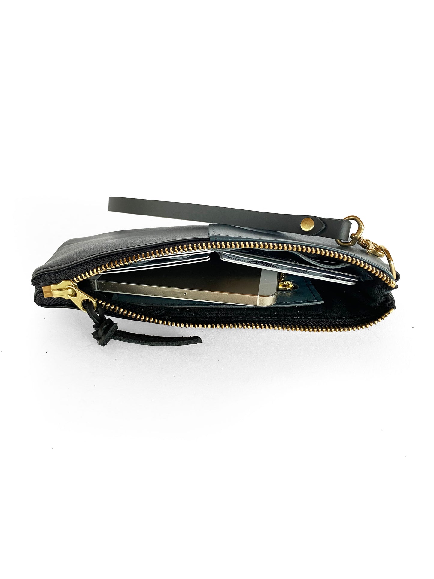 Ivy Clutch Wallet in petrol and midnight