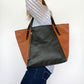 Willow Tote in midnight and cinnamon