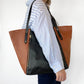 Willow Tote in midnight and cinnamon