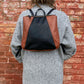 Small Dahlia Backpack in midnight and cinnamon