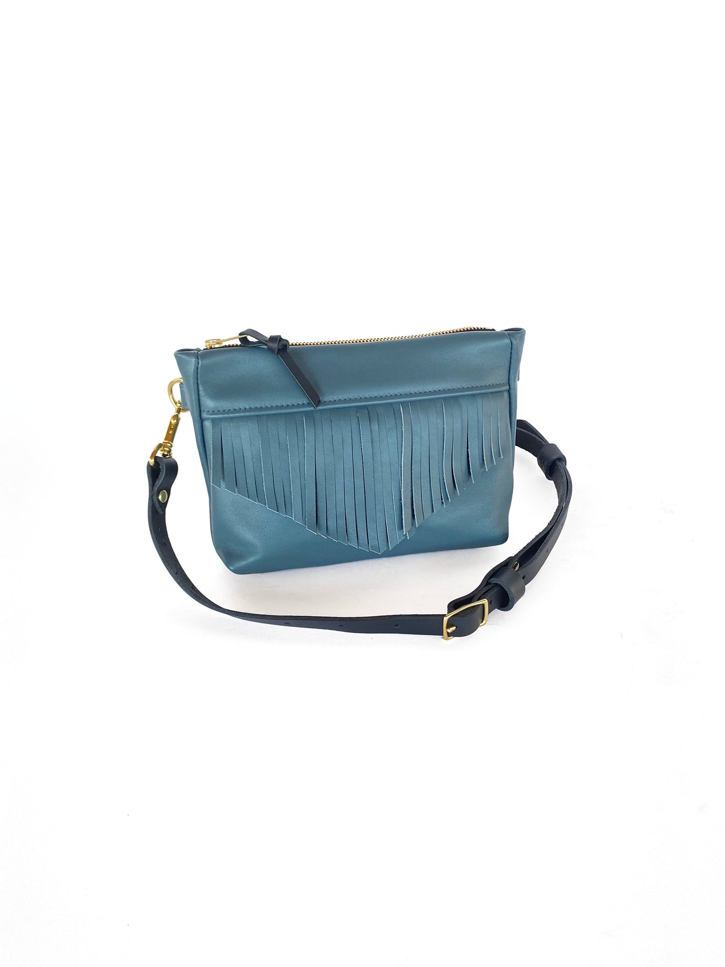 Cosmos Fringe Bag in petrol