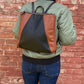 Large Dahlia Backpack in midnight and cinnamon