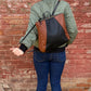 Large Dahlia Backpack in midnight and cinnamon