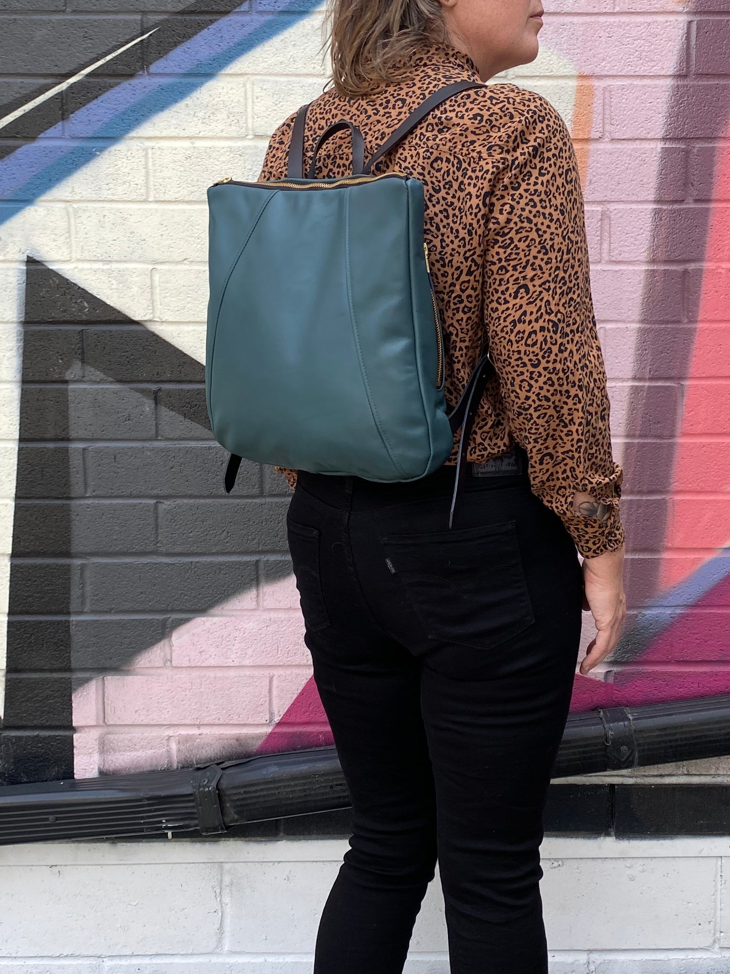 Large Dahlia Backpack in petrol