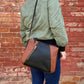 Morel Purse in midnight and cinnamon